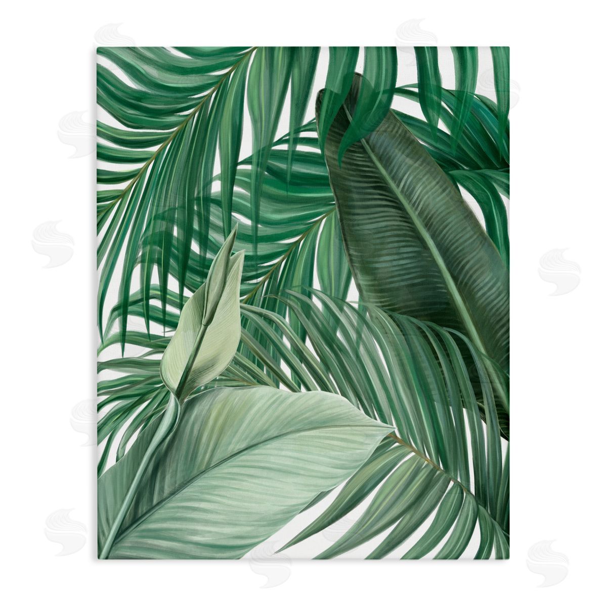 Unknown Clean Tropics Layered Leaves Canvas Wall Art Print
