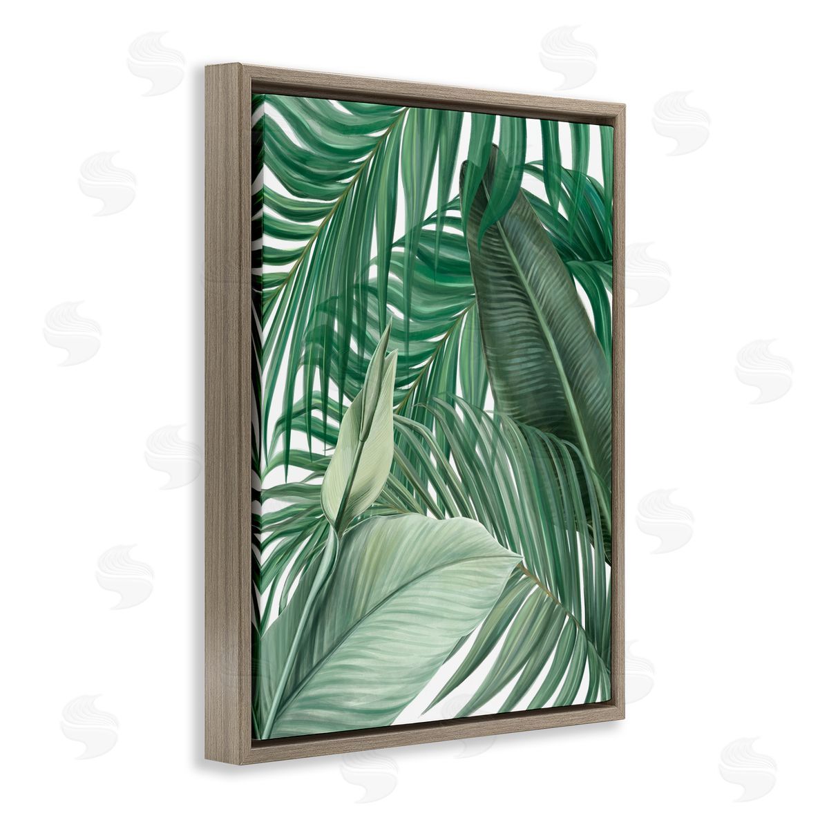 Unknown Clean Tropics Layered Leaves Canvas Wall Art Print