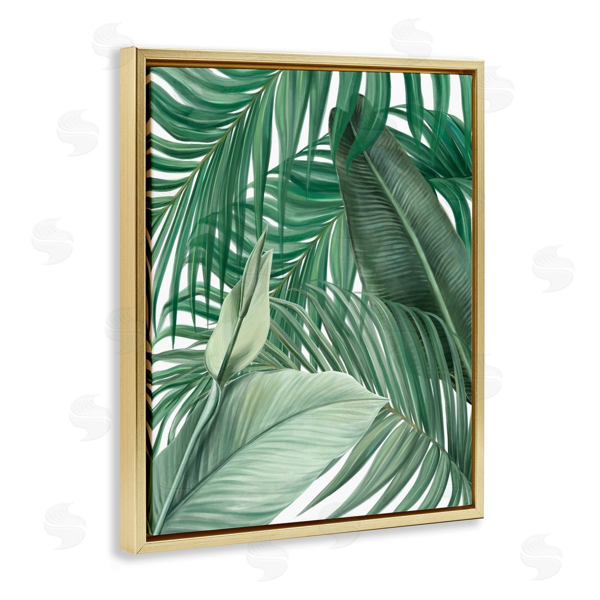 Unknown Clean Tropics Layered Leaves Canvas Wall Art Print