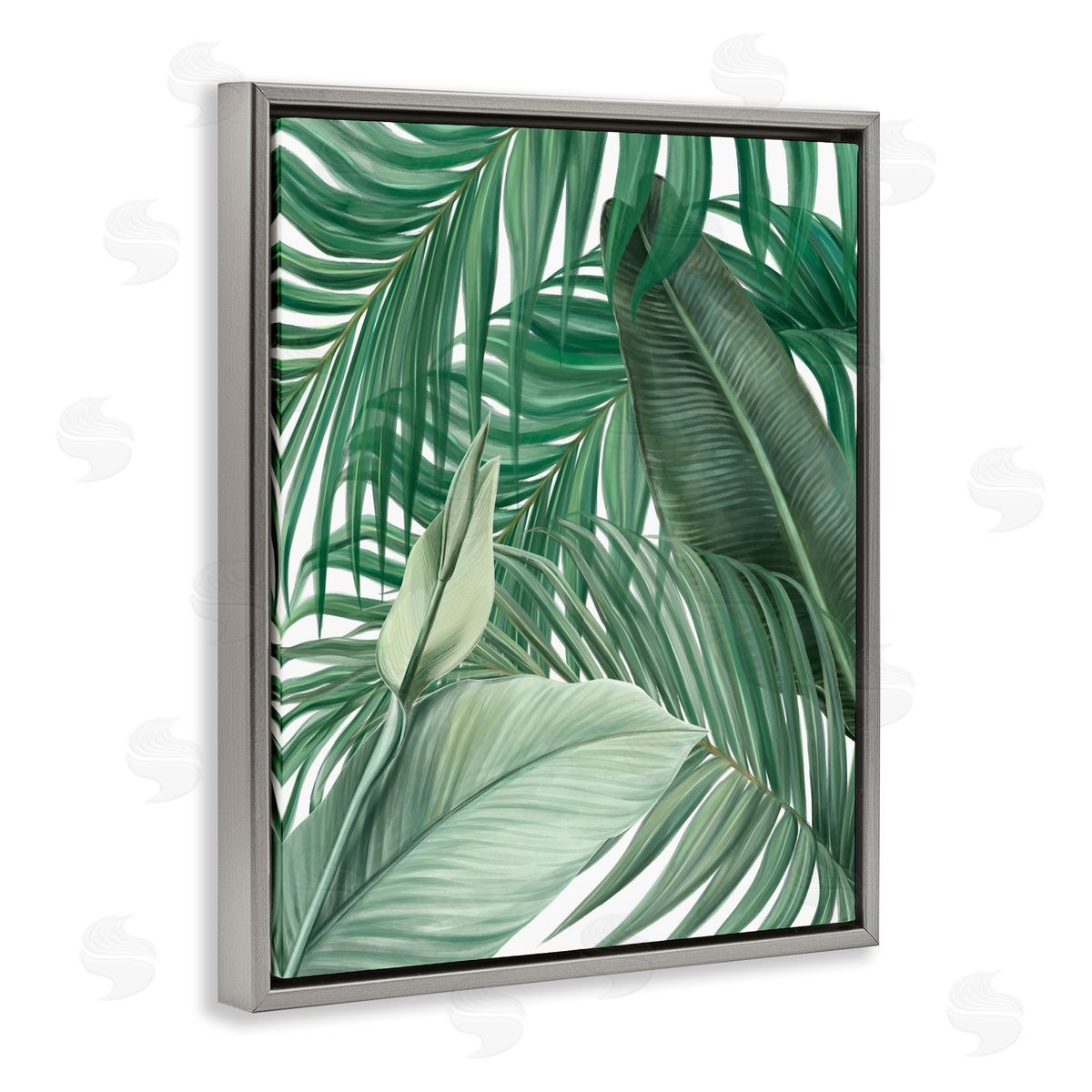 Unknown Clean Tropics Layered Leaves Canvas Wall Art Print
