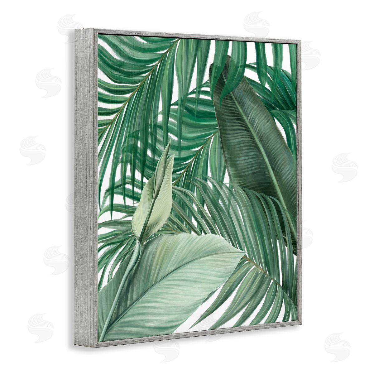 Unknown Clean Tropics Layered Leaves Canvas Wall Art Print