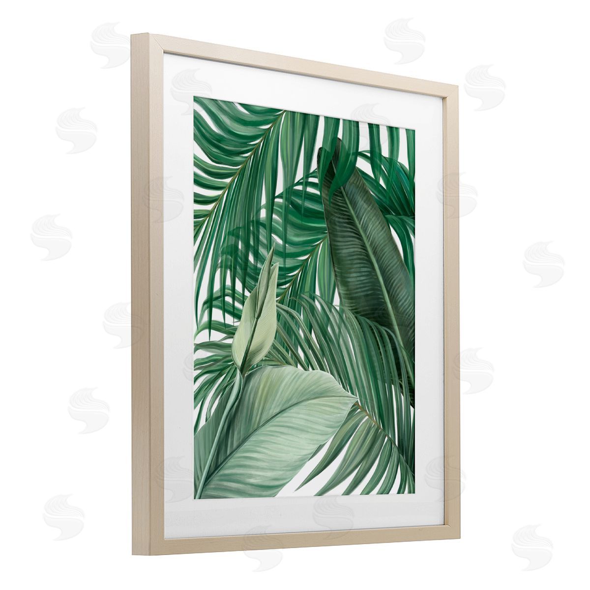Unknown Clean Tropics Layered Leaves Canvas Wall Art Print