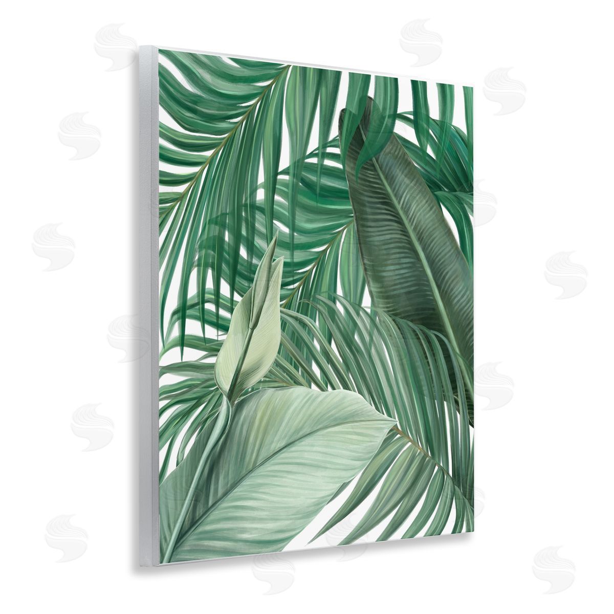 Unknown Clean Tropics Layered Leaves Canvas Wall Art Print