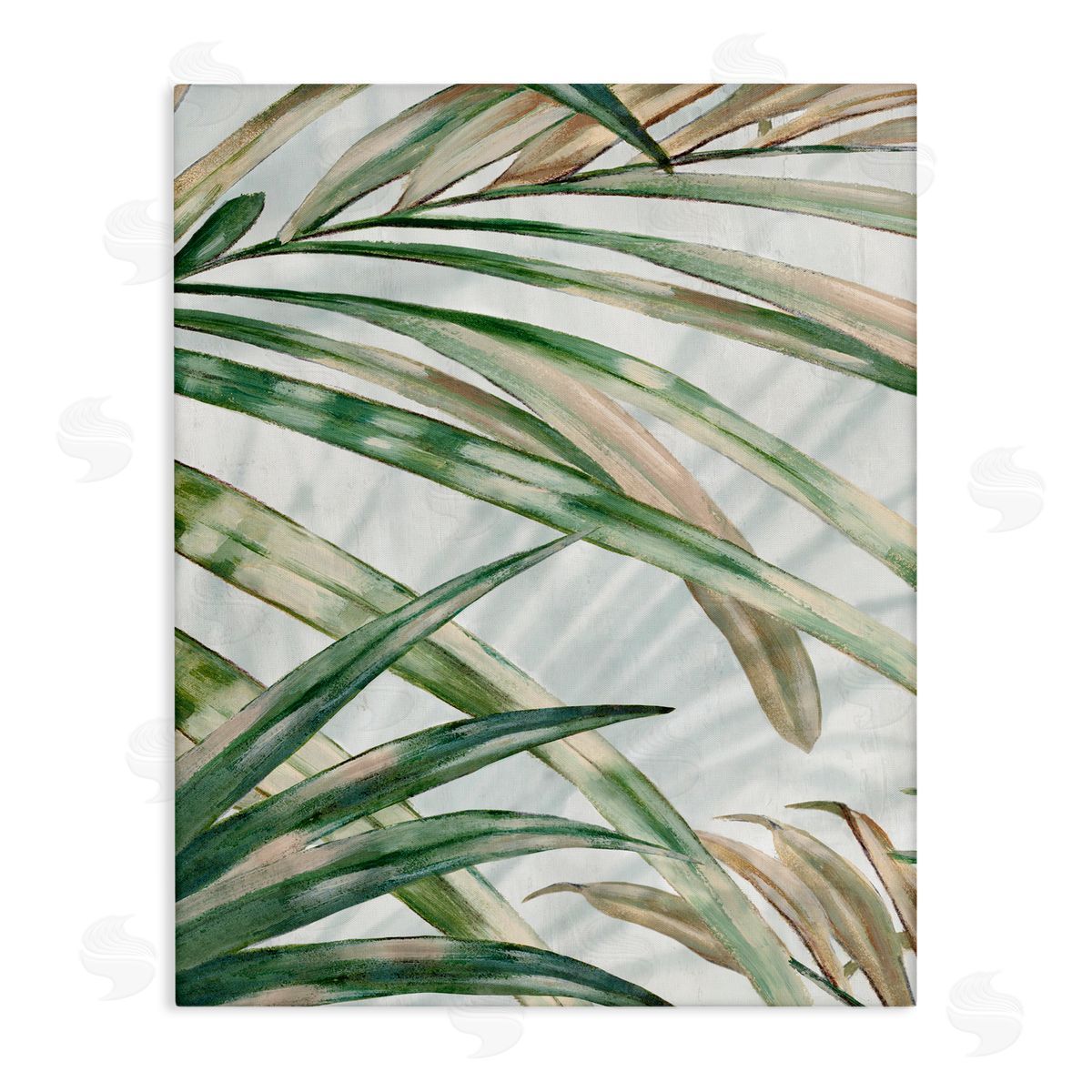 Alex Black Tropical Frond Impressions Canvas Wall Art Print
