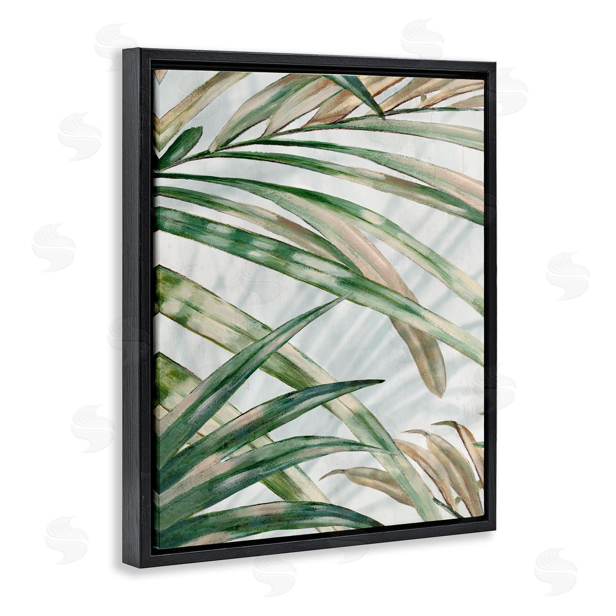 Alex Black Tropical Frond Impressions Canvas Wall Art Print