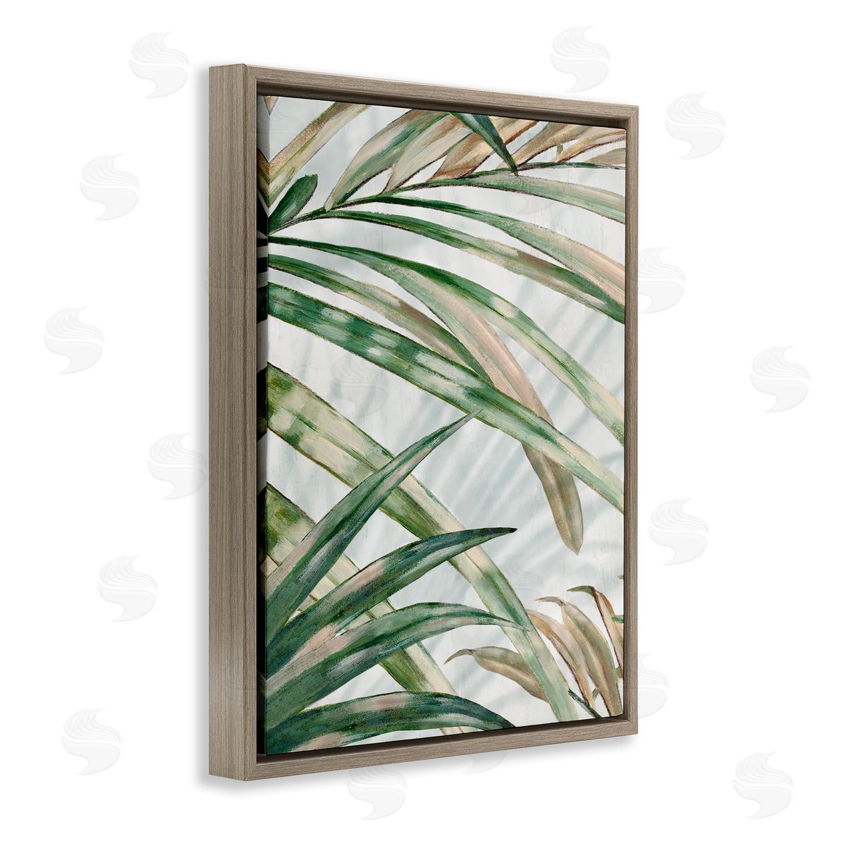 Alex Black Tropical Frond Impressions Canvas Wall Art Print