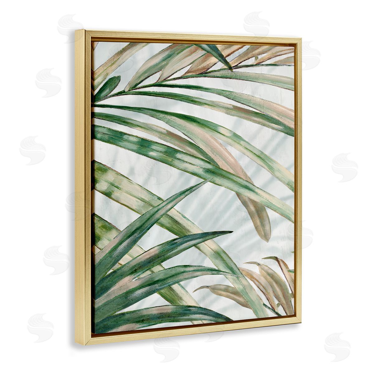 Alex Black Tropical Frond Impressions Canvas Wall Art Print