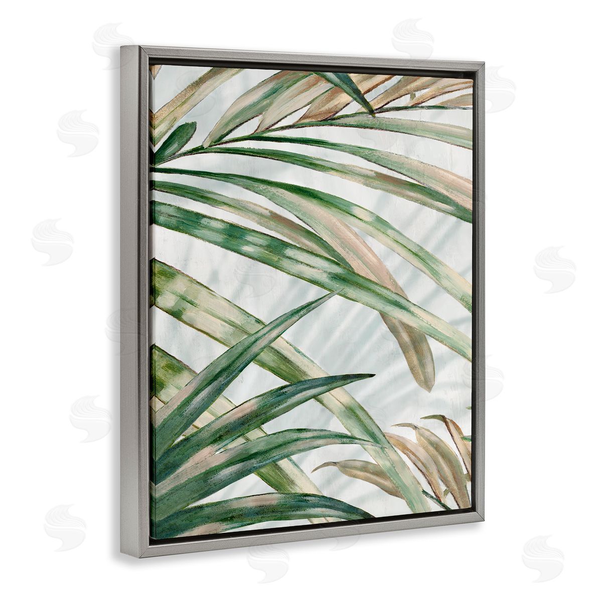 Alex Black Tropical Frond Impressions Canvas Wall Art Print