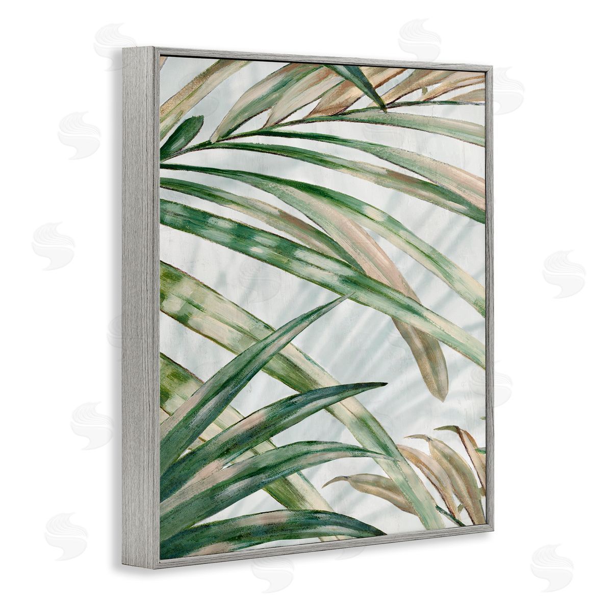 Alex Black Tropical Frond Impressions Canvas Wall Art Print