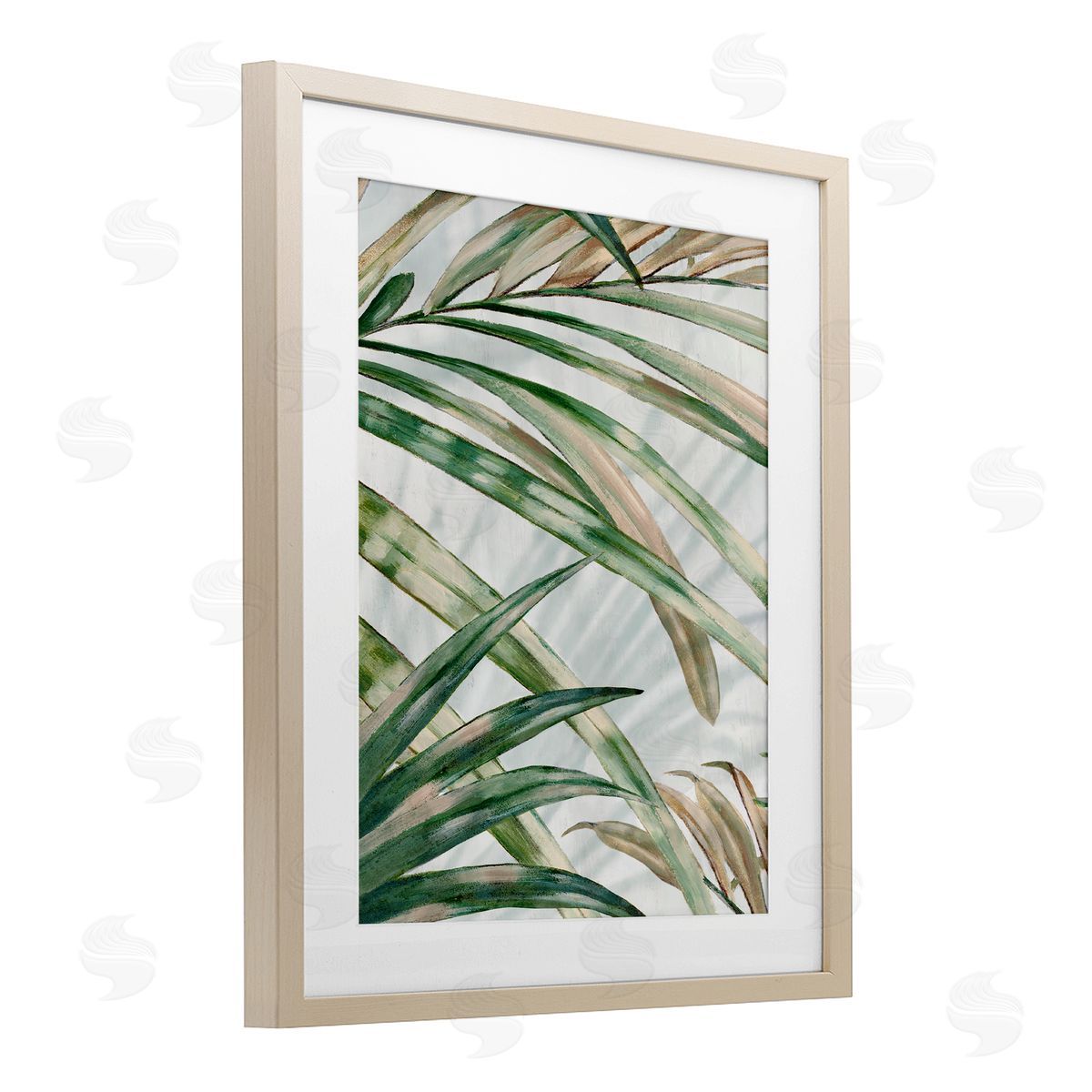 Alex Black Tropical Frond Impressions Canvas Wall Art Print