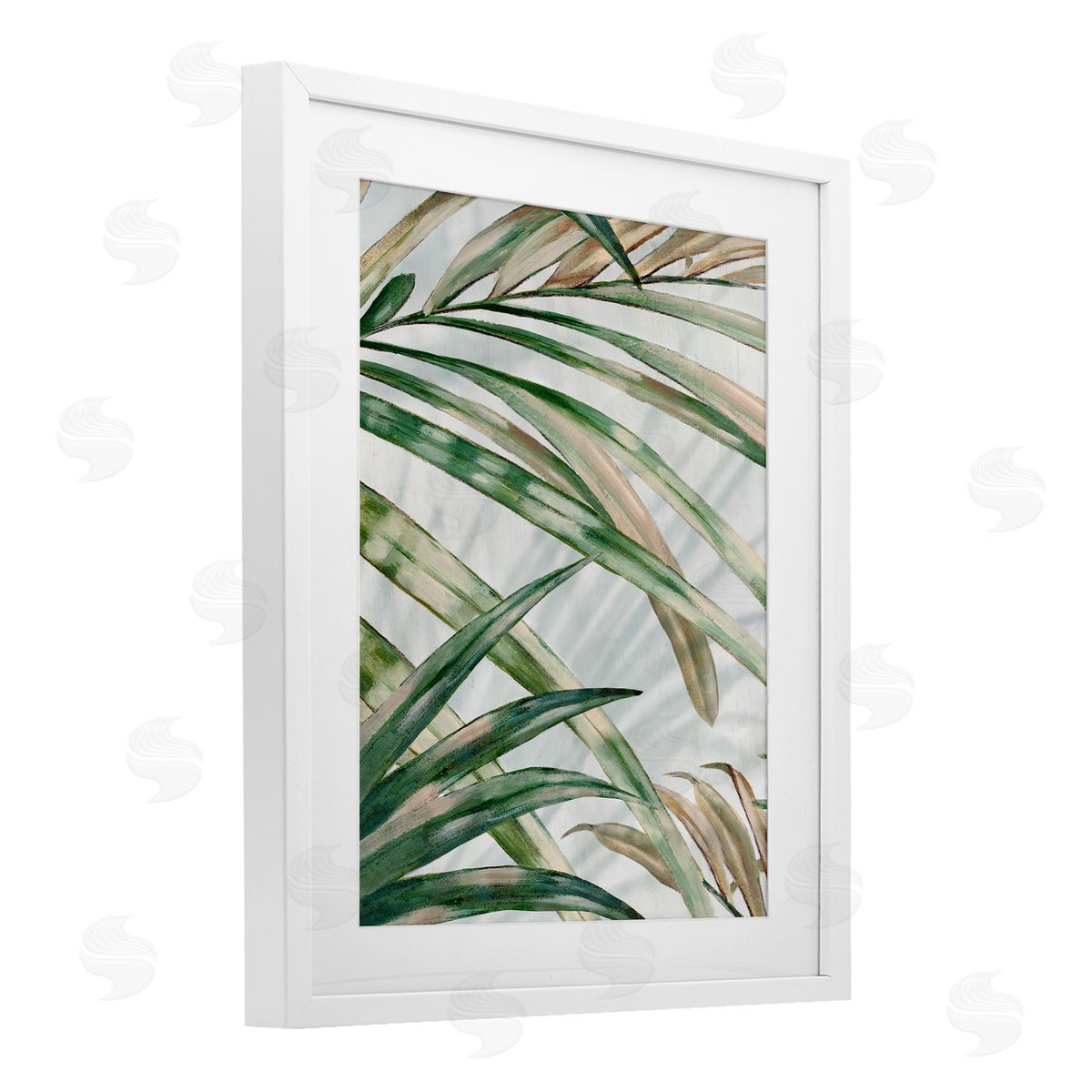 Alex Black Tropical Frond Impressions Canvas Wall Art Print