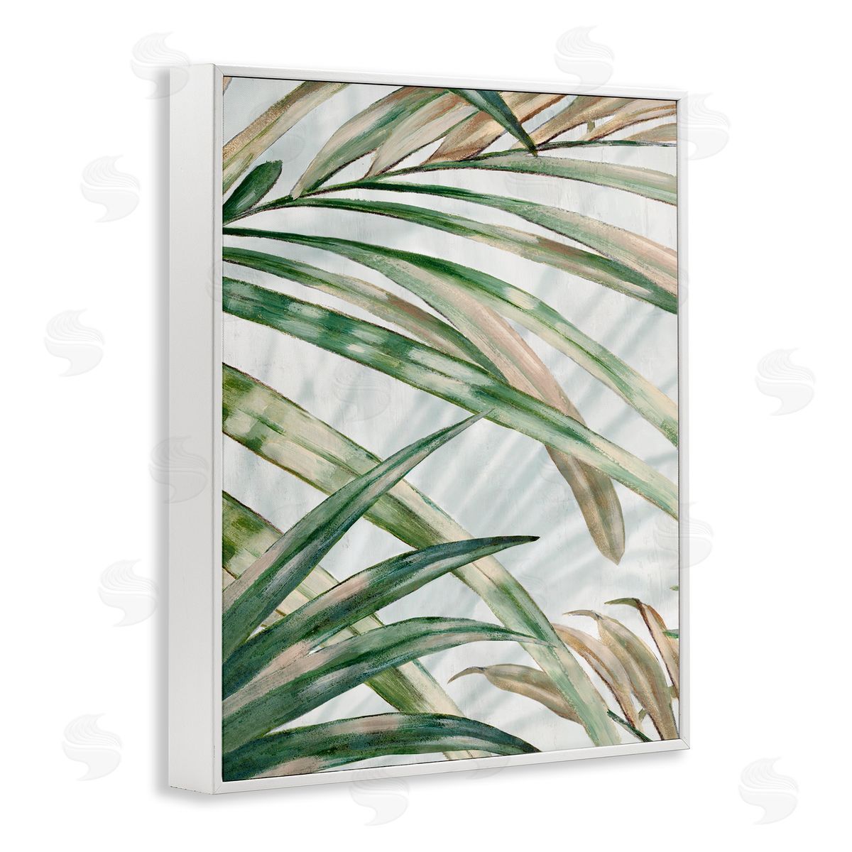 Alex Black Tropical Frond Impressions Canvas Wall Art Print