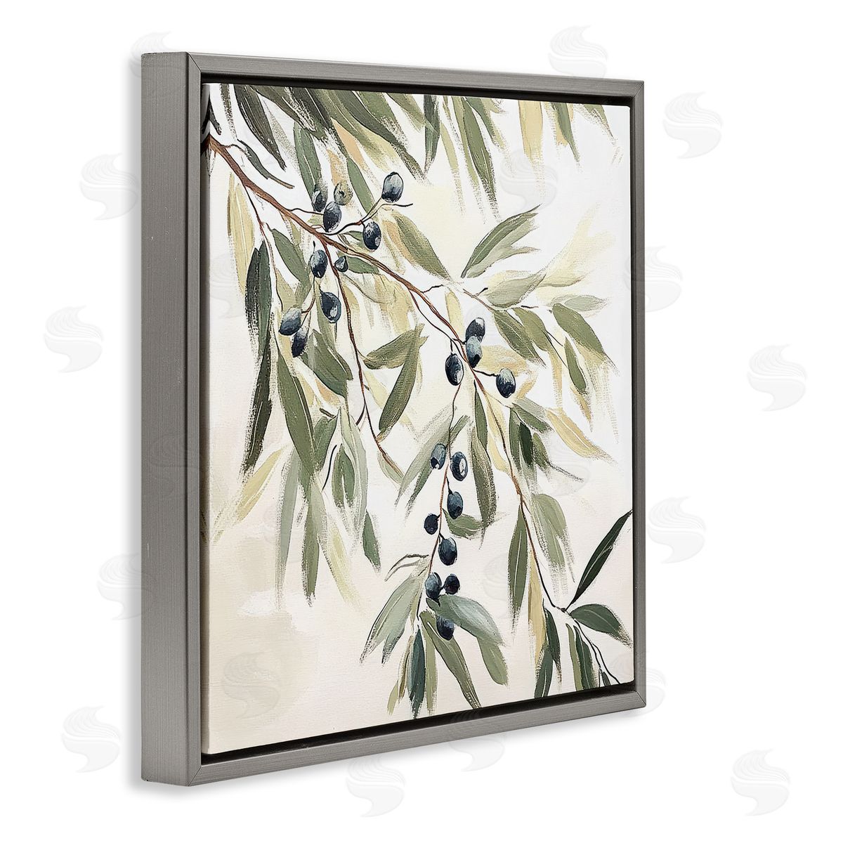 Mona Grace Olive Petals in Pastel Canvas Wall Art Print