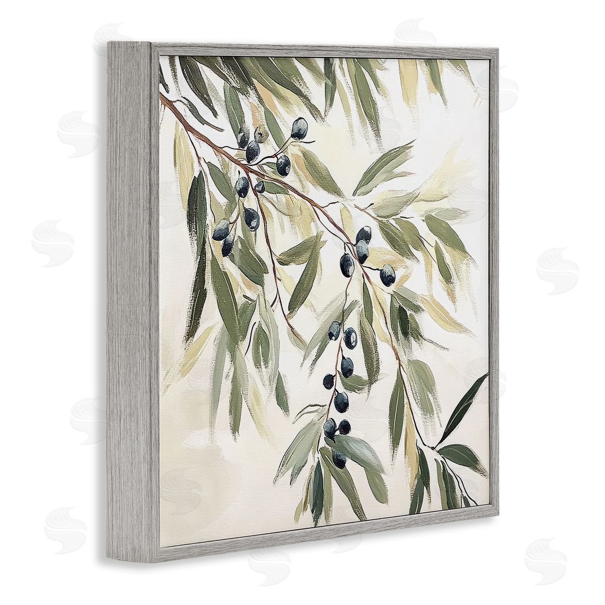 Mona Grace Olive Petals in Pastel Canvas Wall Art Print