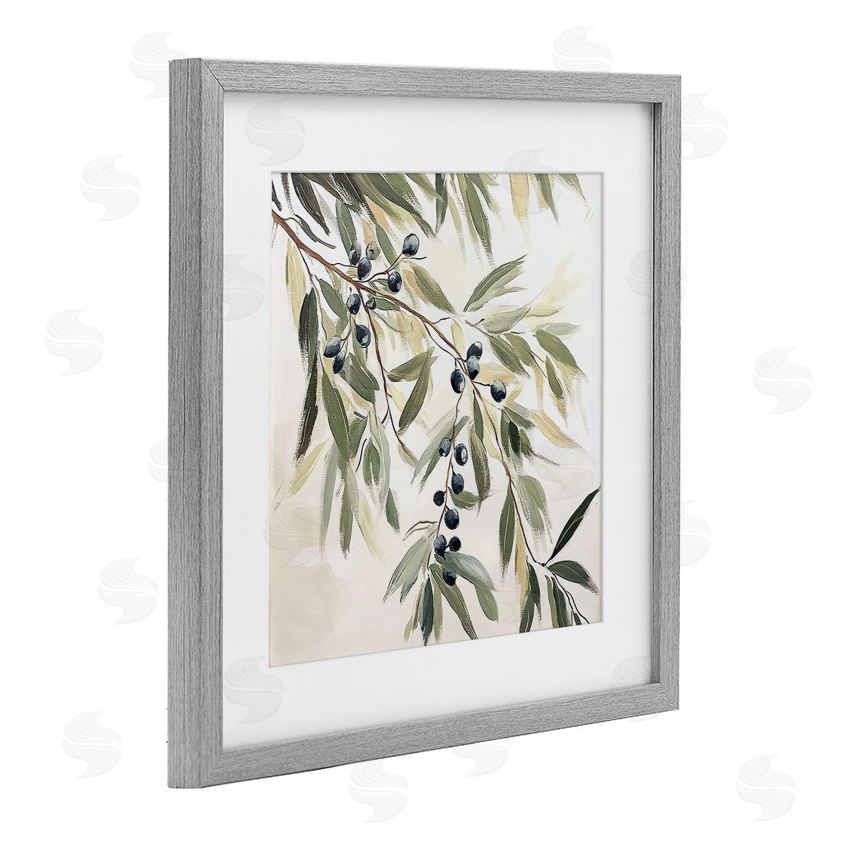 Mona Grace Olive Petals in Pastel Canvas Wall Art Print