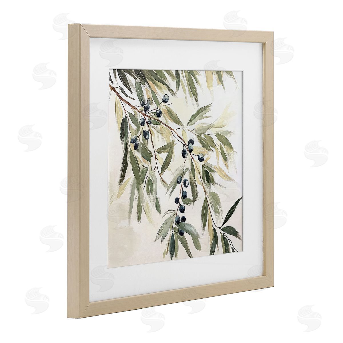 Mona Grace Olive Petals in Pastel Canvas Wall Art Print
