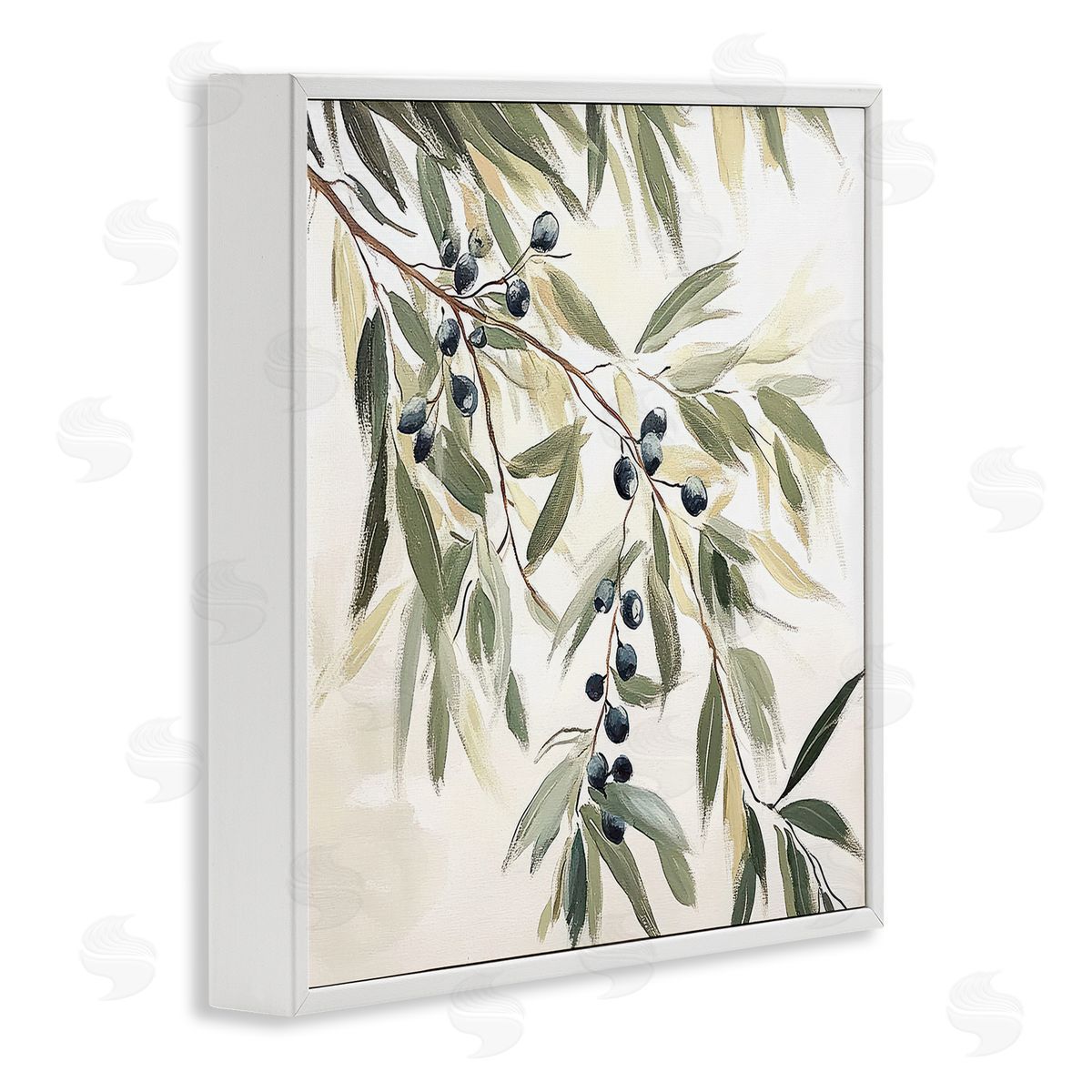 Mona Grace Olive Petals in Pastel Canvas Wall Art Print