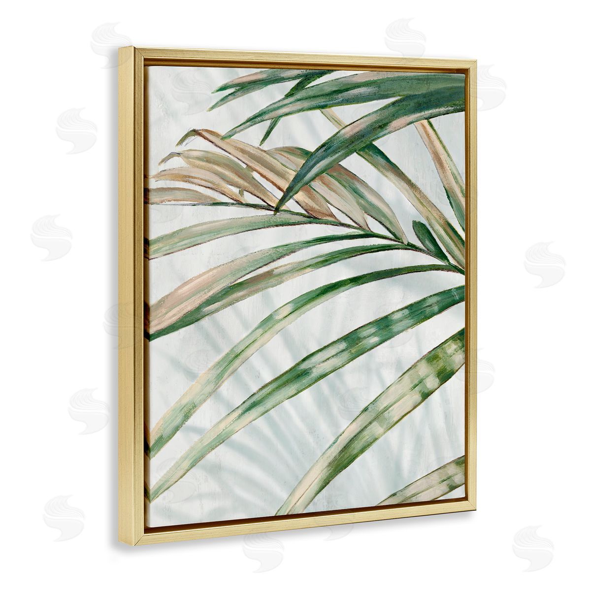 Alex Black Frond Impression Leaves Canvas Wall Art Print