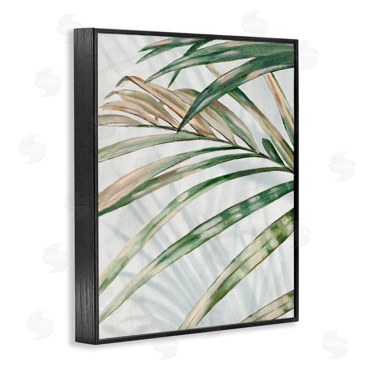 Alex Black Frond Impression Leaves Canvas Wall Art Print