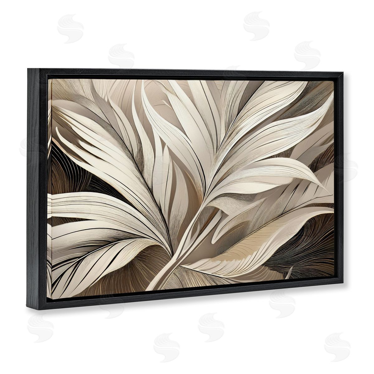 Norm Stelfox White Palm Curves Canvas Wall Art Print