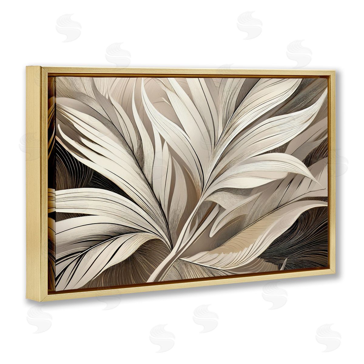 Norm Stelfox White Palm Curves Canvas Wall Art Print