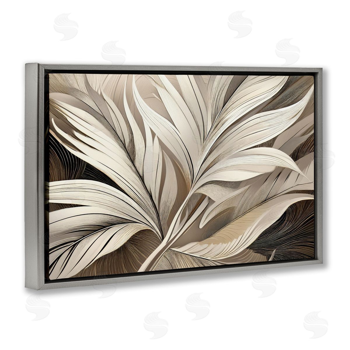 Norm Stelfox White Palm Curves Canvas Wall Art Print