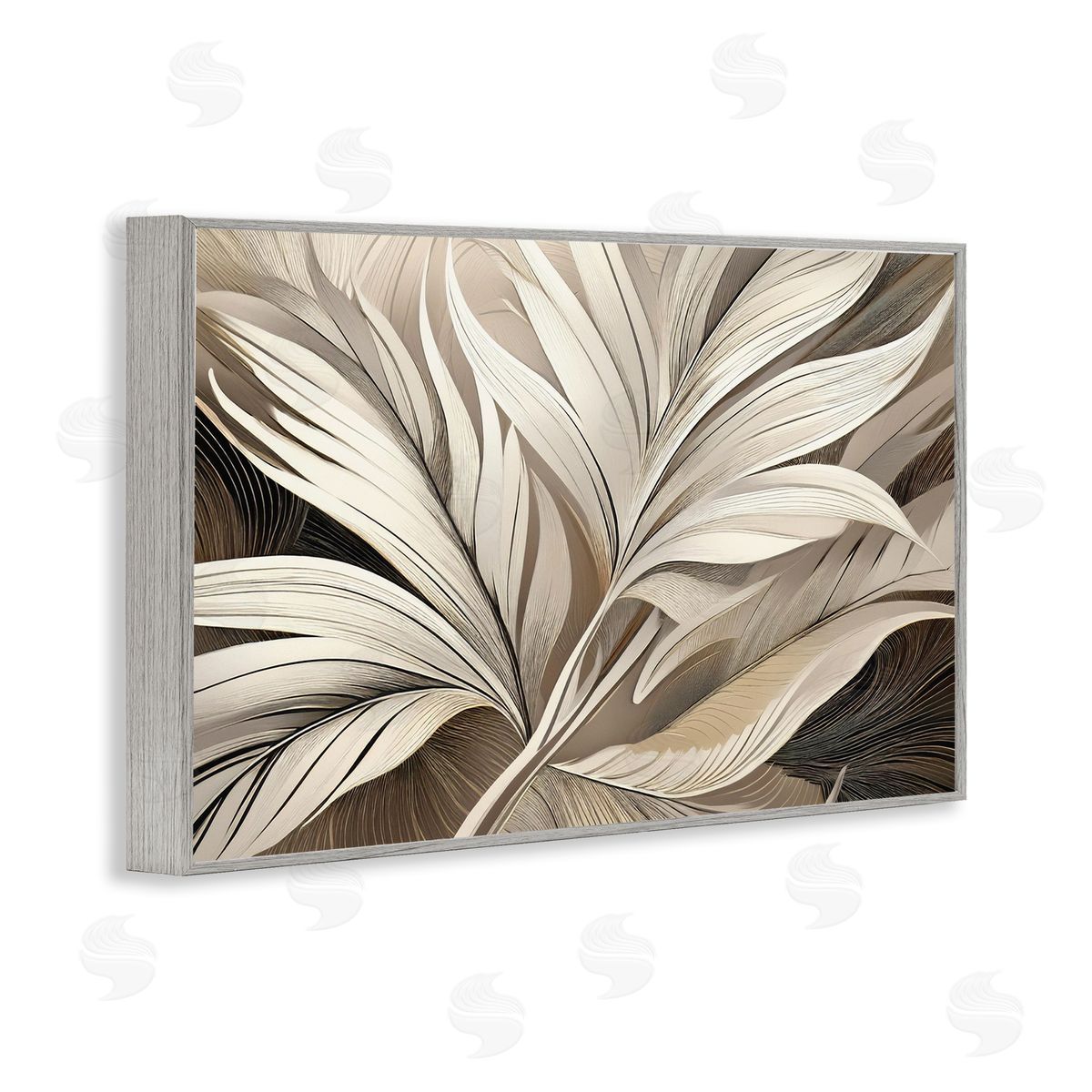 Norm Stelfox White Palm Curves Canvas Wall Art Print