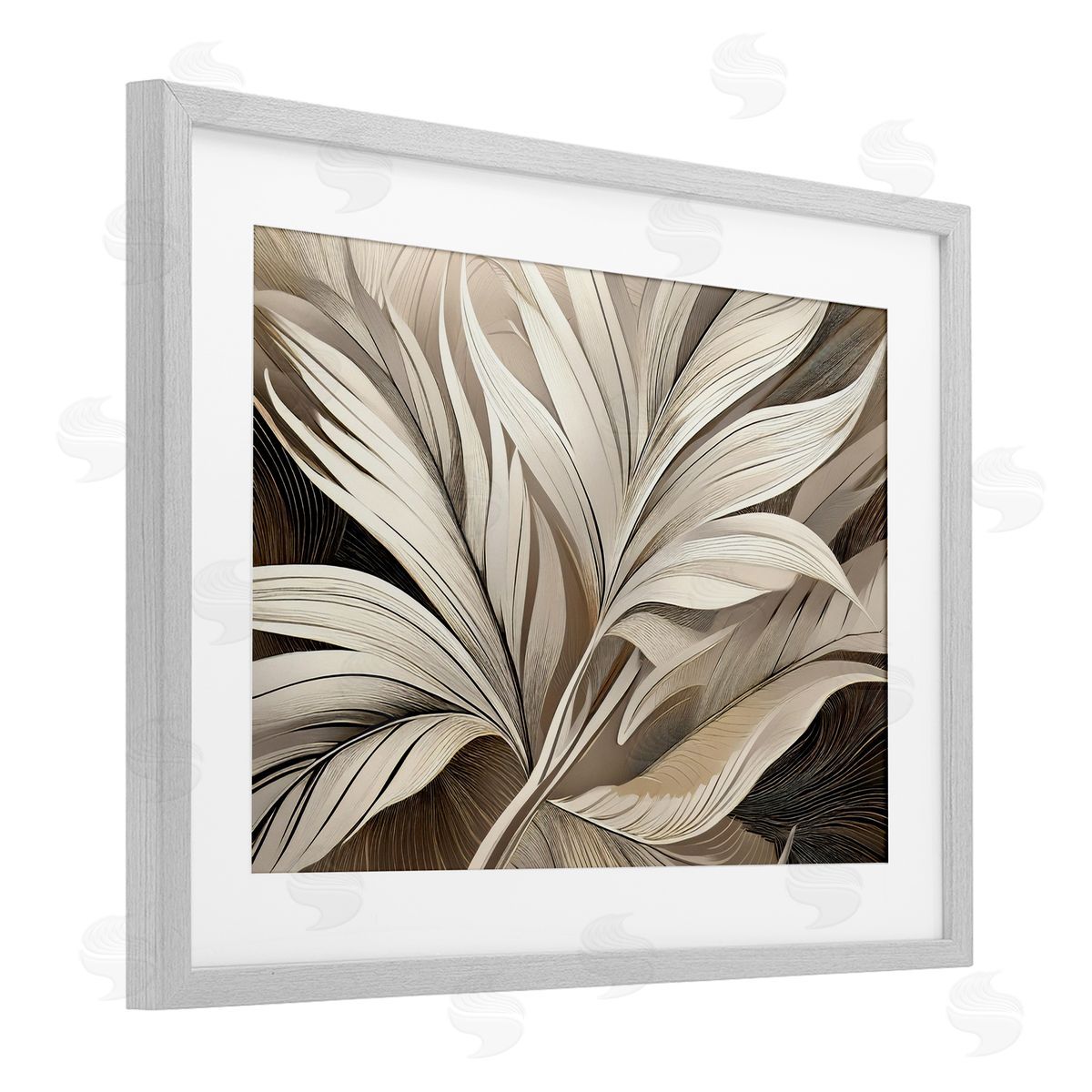 Norm Stelfox White Palm Curves Canvas Wall Art Print