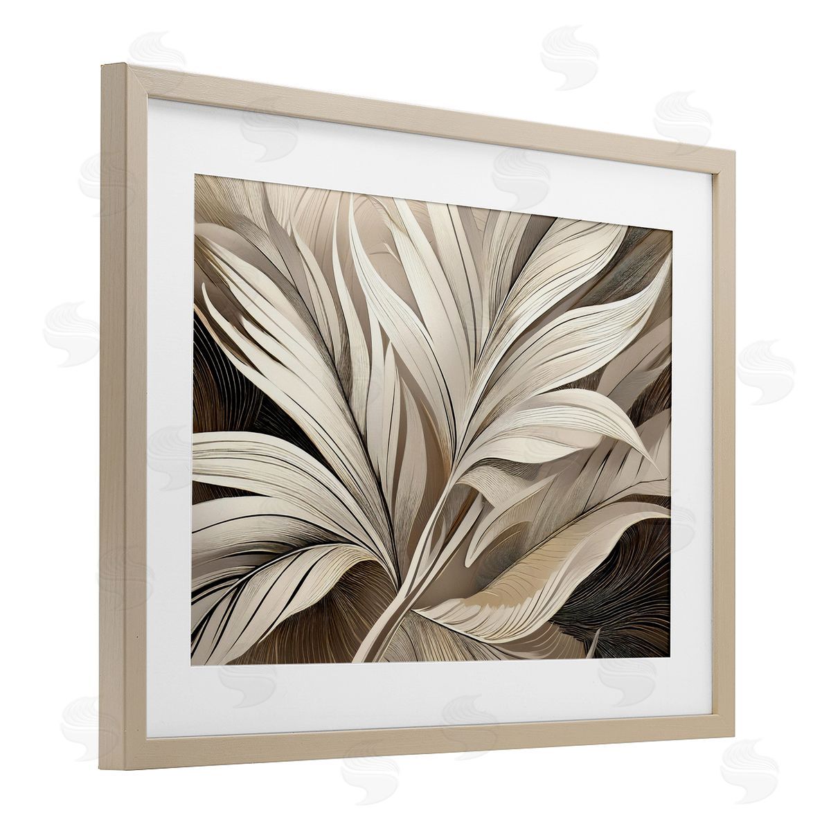 Norm Stelfox White Palm Curves Canvas Wall Art Print