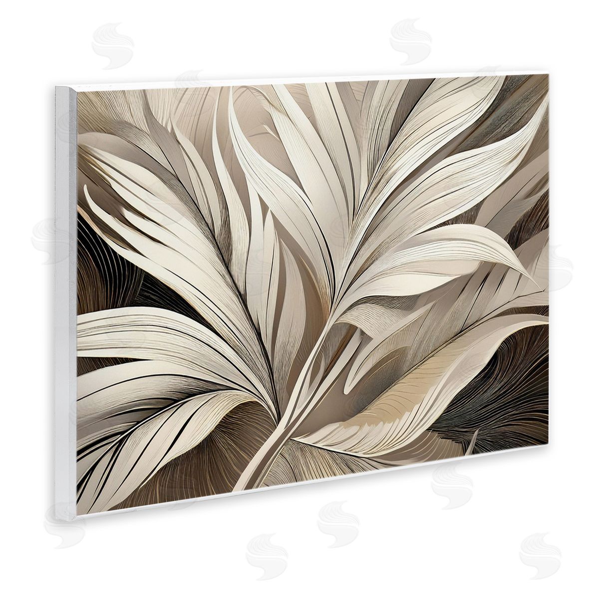 Norm Stelfox White Palm Curves Canvas Wall Art Print
