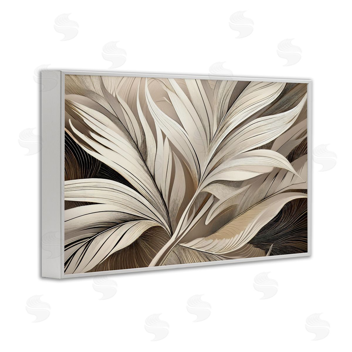 Norm Stelfox White Palm Curves Canvas Wall Art Print