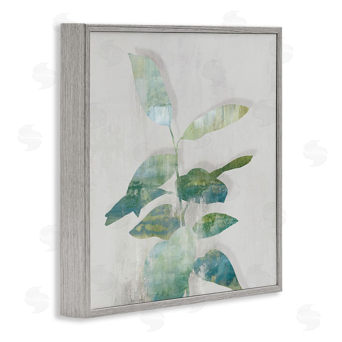 Alex Black Minimal Bloom Leaves Canvas Wall Art Print