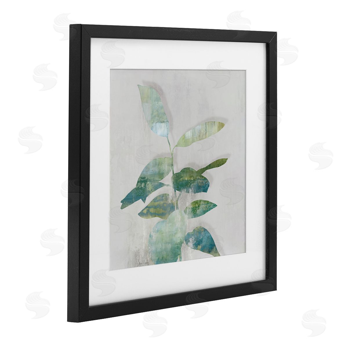 Alex Black Minimal Bloom Leaves Canvas Wall Art Print