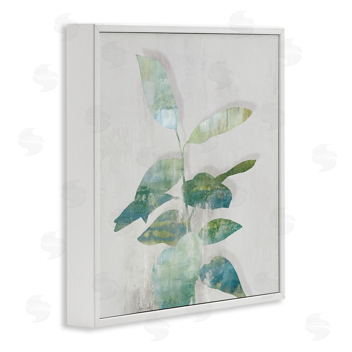 Alex Black Minimal Bloom Leaves Canvas Wall Art Print