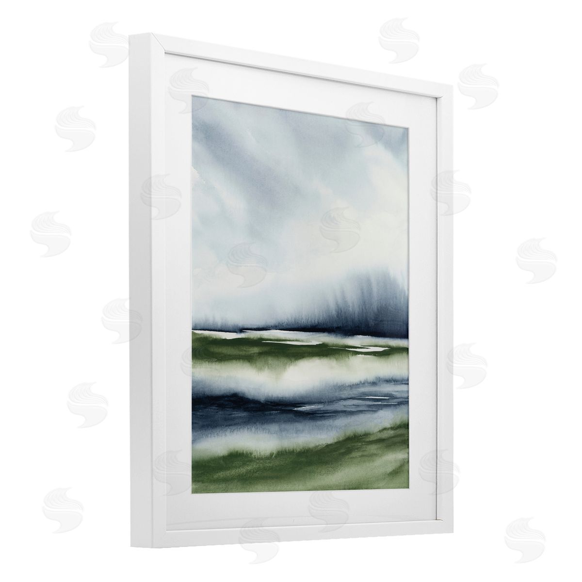 1x Sage Shadows Landscape Canvas Wall Art Print