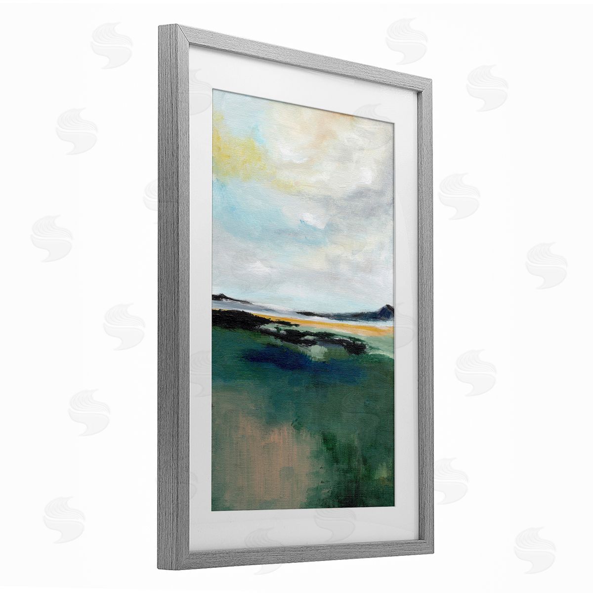 1x Umber Landscape Illusion Canvas Wall Art Print