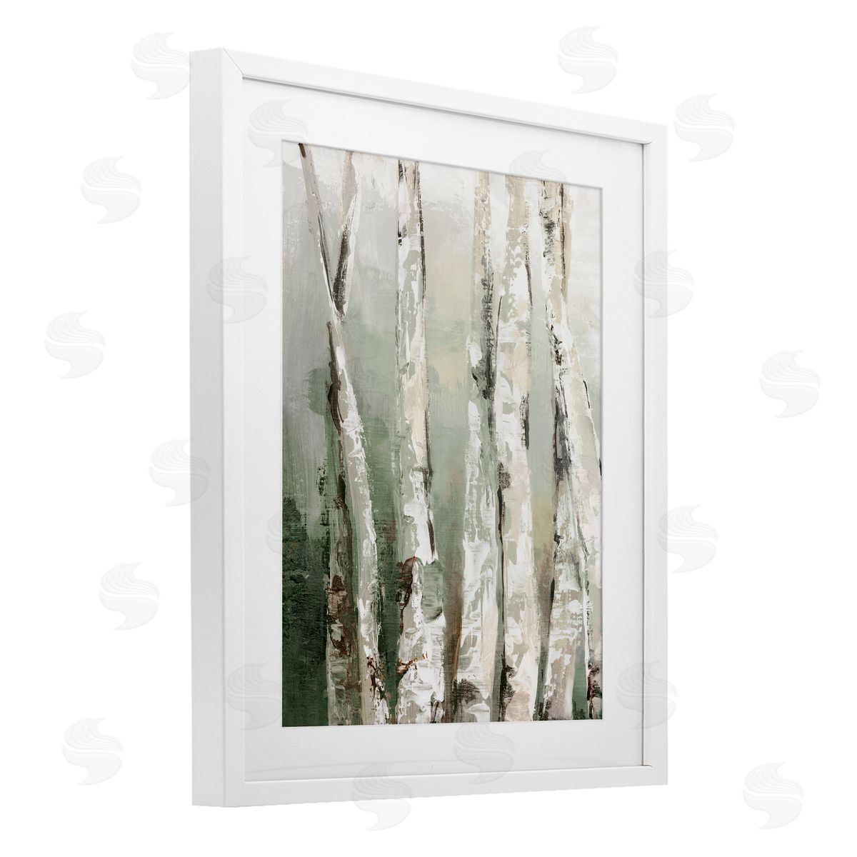 Luna Mavis Birch Green Forest Canvas Wall Art Print
