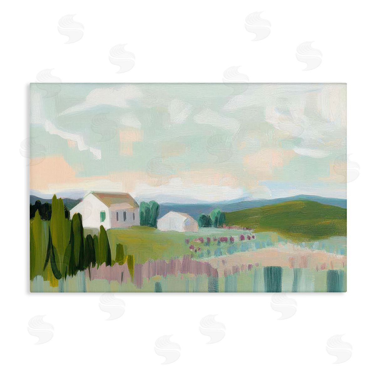 Elara Yasna Hillside Haven Cottage Canvas Wall Art Print