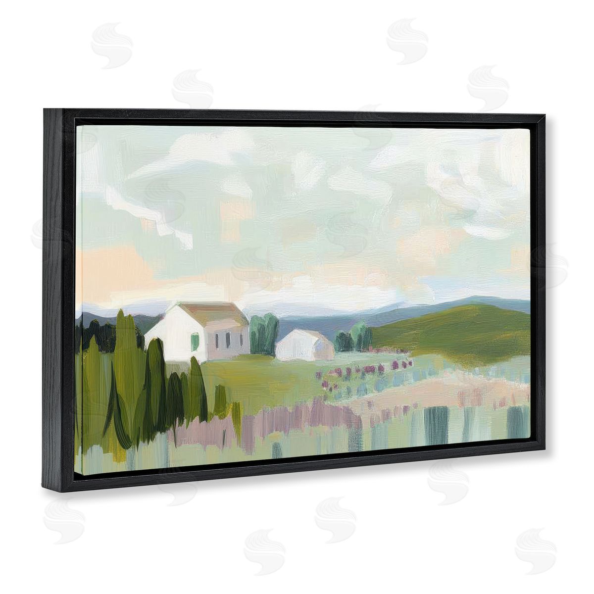 Elara Yasna Hillside Haven Cottage Canvas Wall Art Print