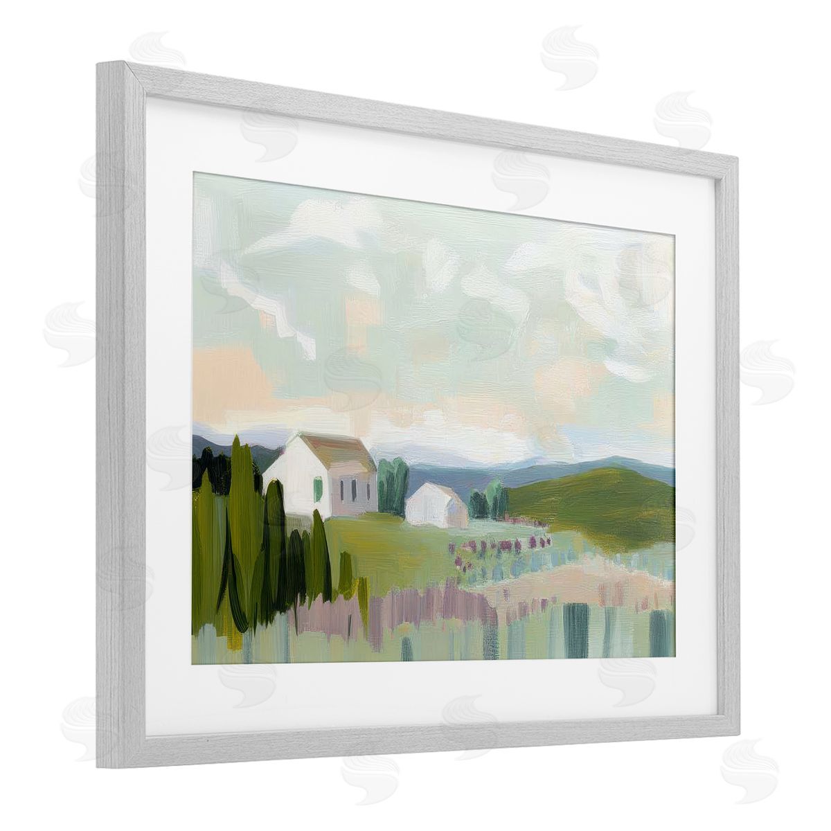 Elara Yasna Hillside Haven Cottage Canvas Wall Art Print