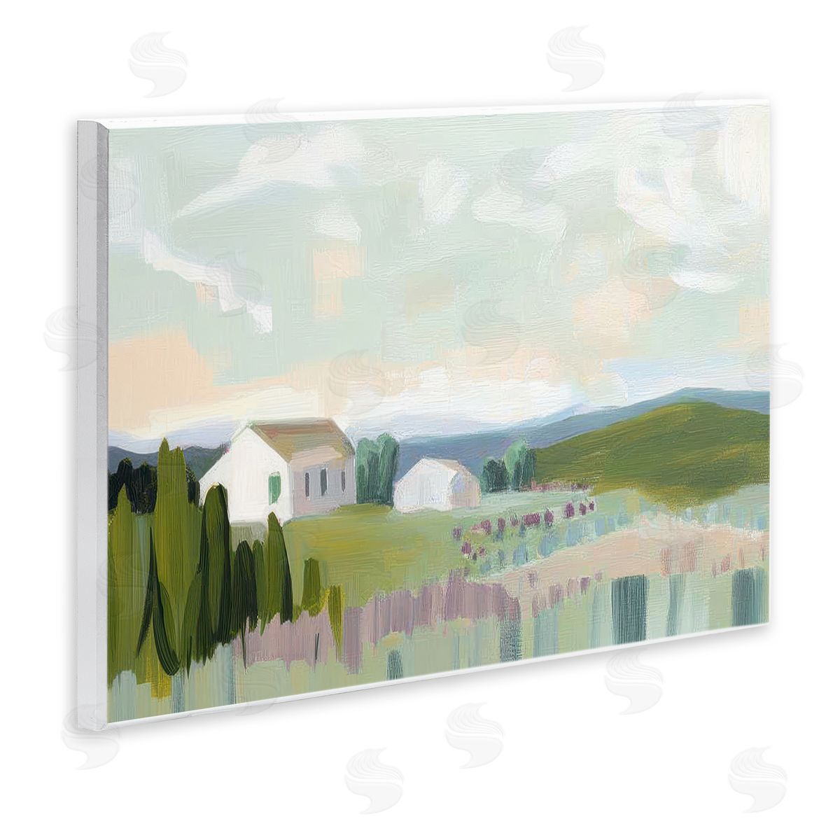 Elara Yasna Hillside Haven Cottage Canvas Wall Art Print