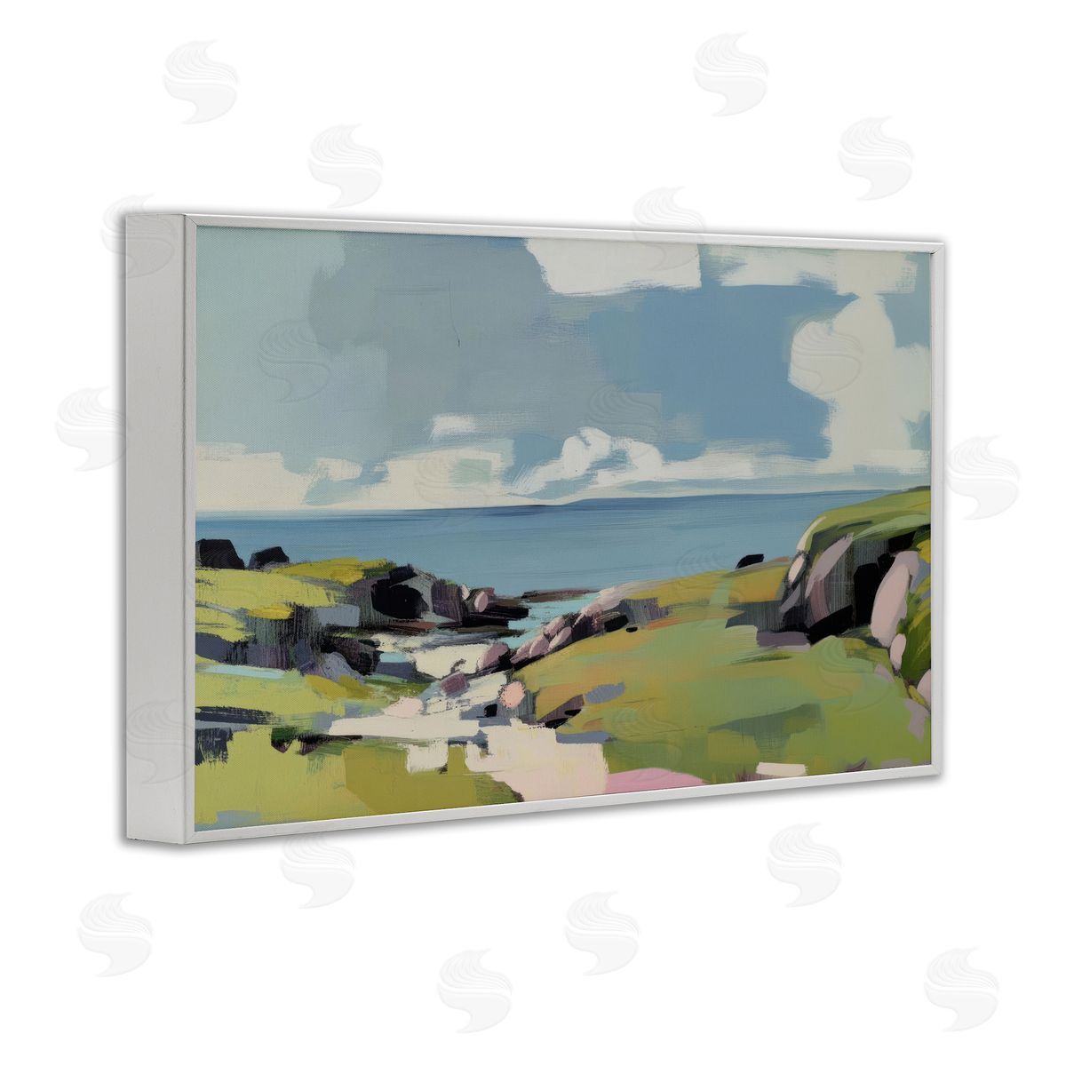 Elara Yasna Green Bay Breeze Canvas Wall Art Print