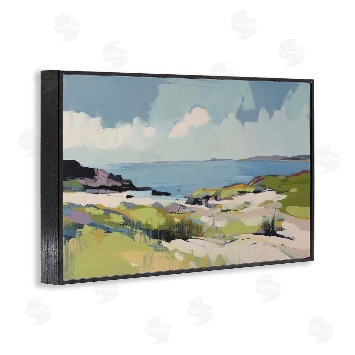 Elara Yasna Coastal Green Breeze Canvas Wall Art Print