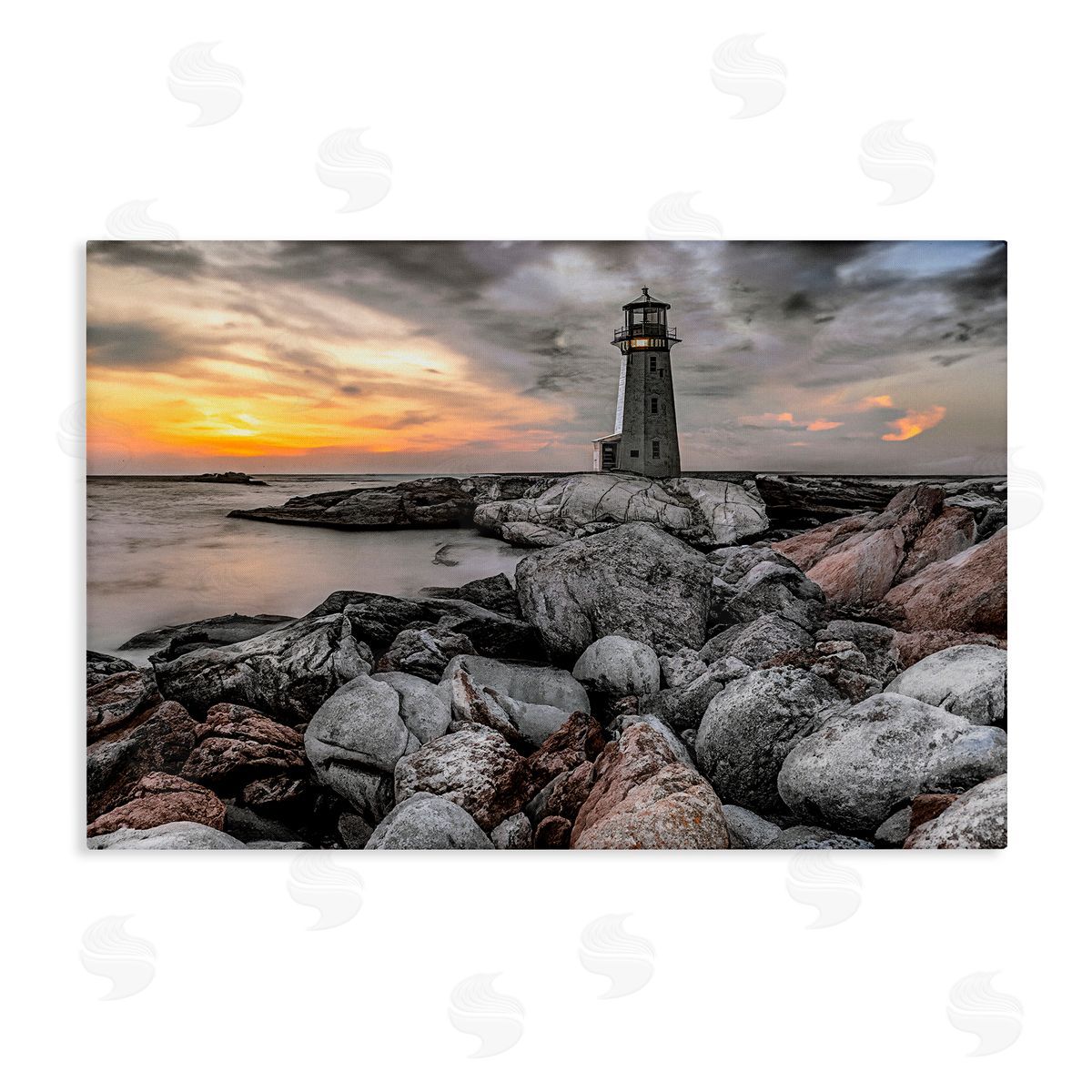 Norm Stelfox Lighthouse Bay at Sunset Canvas Wall Art Print