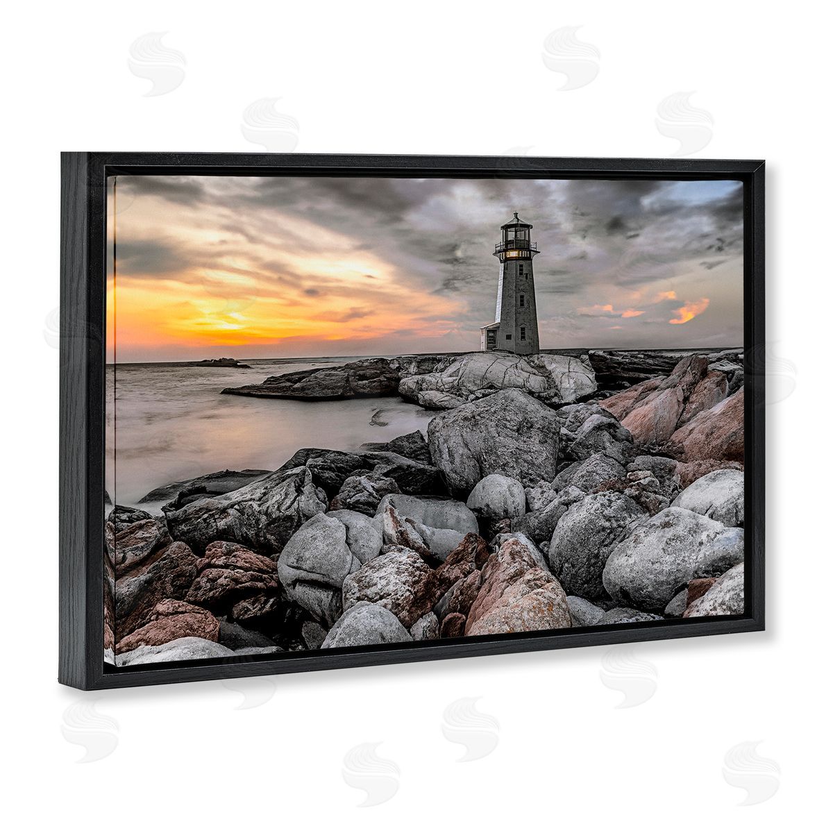 Norm Stelfox Lighthouse Bay at Sunset Canvas Wall Art Print