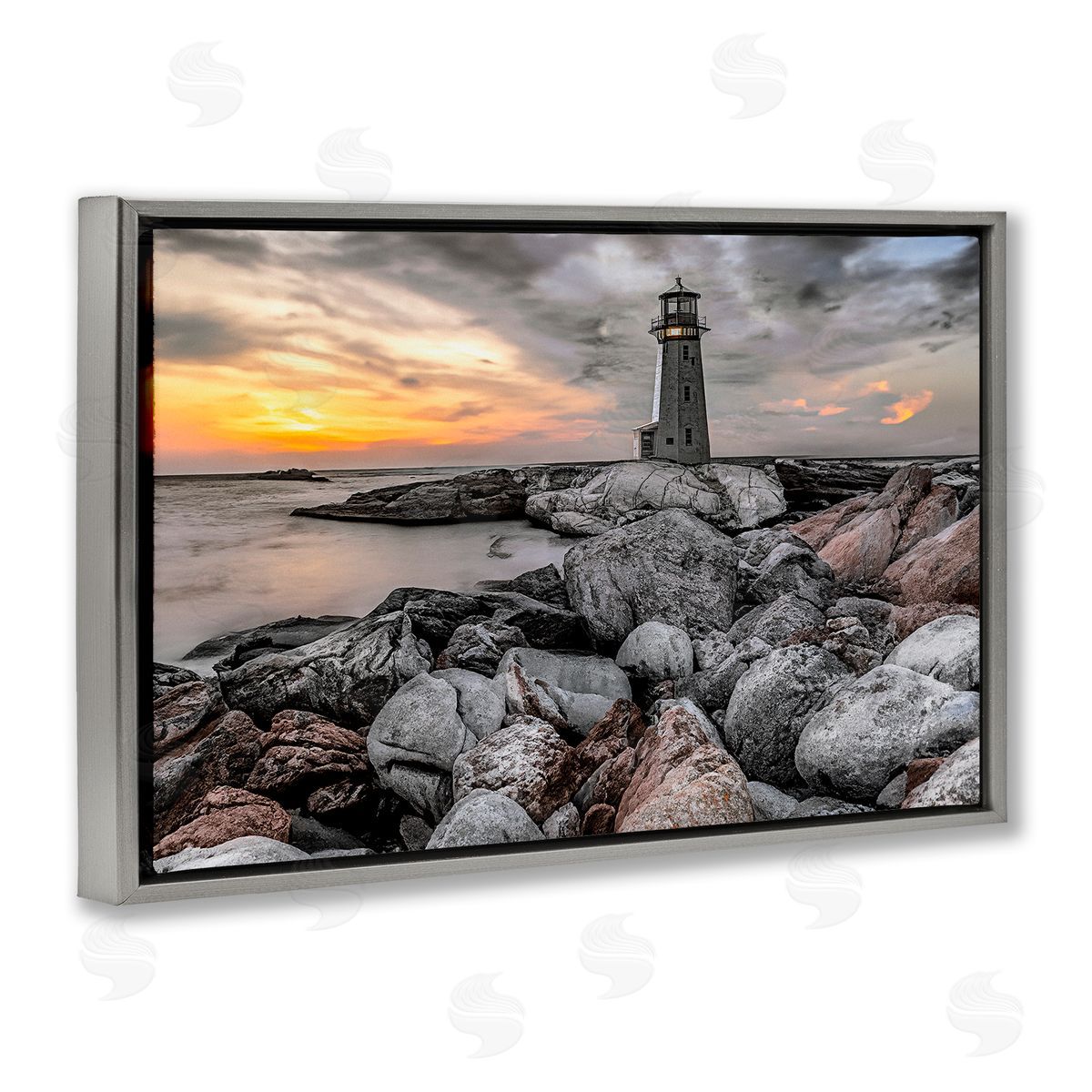 Norm Stelfox Lighthouse Bay at Sunset Canvas Wall Art Print