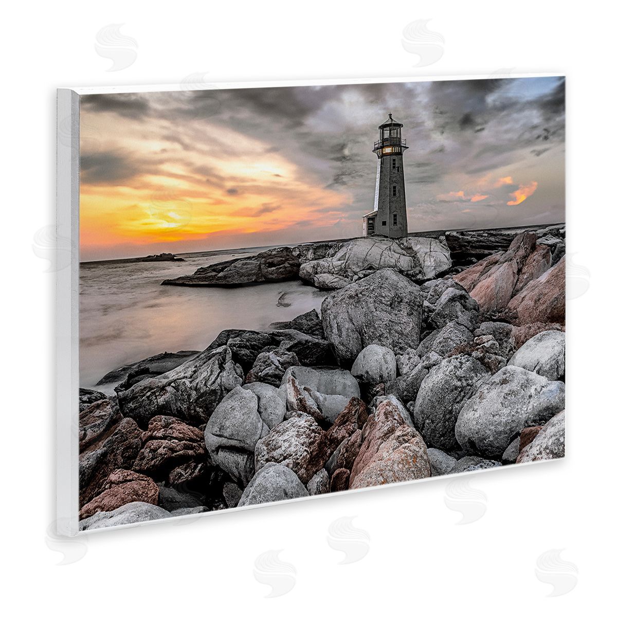 Norm Stelfox Lighthouse Bay at Sunset Canvas Wall Art Print