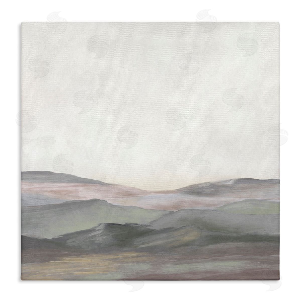 J:L Design Grey Foggy Mountainscape Canvas Wall Art Print