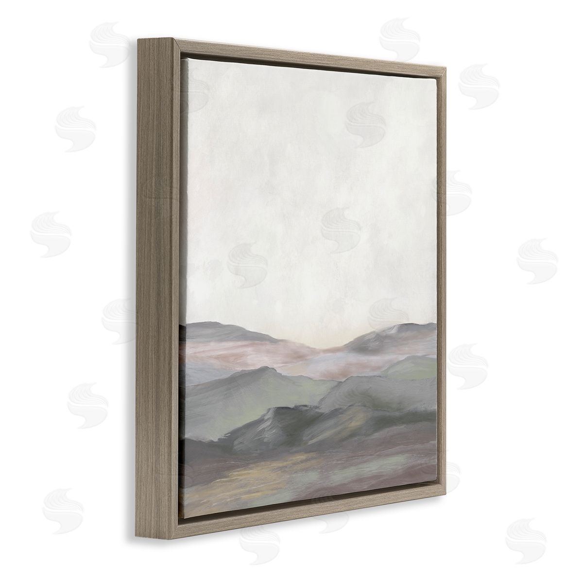 J:L Design Grey Foggy Mountainscape Canvas Wall Art Print