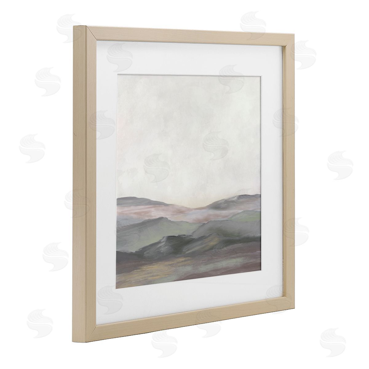 J:L Design Grey Foggy Mountainscape Canvas Wall Art Print